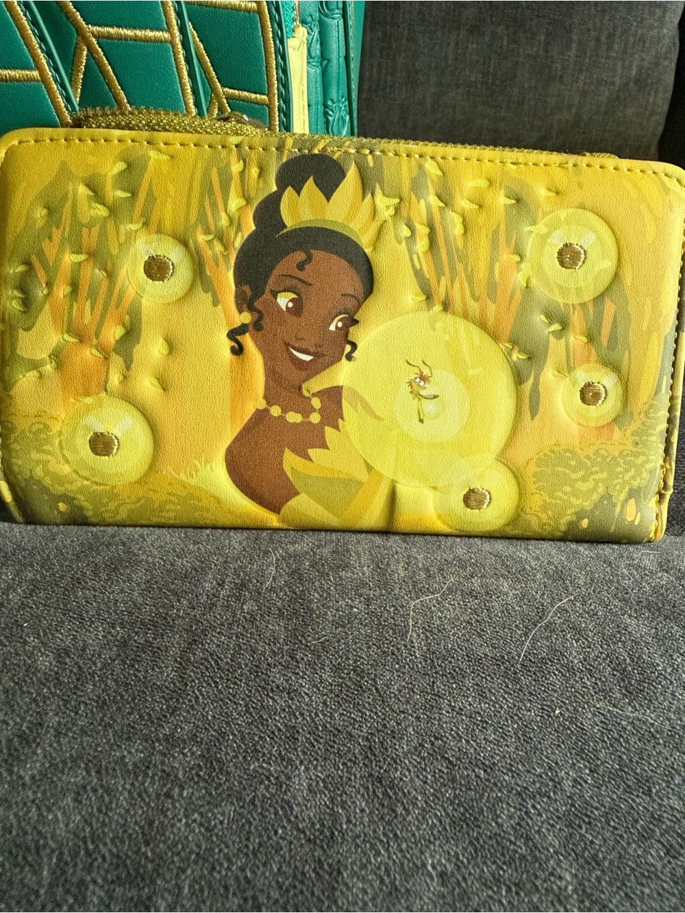 Hardtag Loungefly princess Tiana Teal Floral Mini Backpack with Matching Wallet - Picture 9 of 9